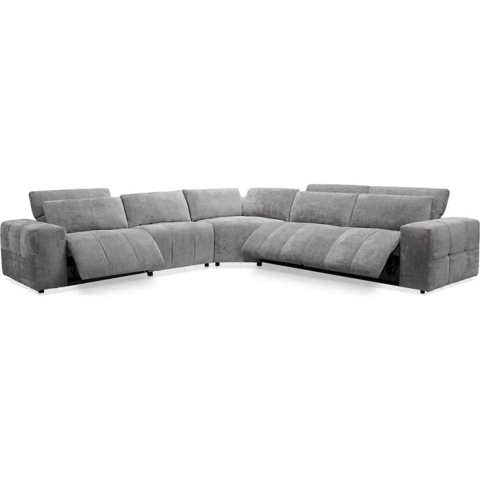 caprice silver  pc power reclining sectional   