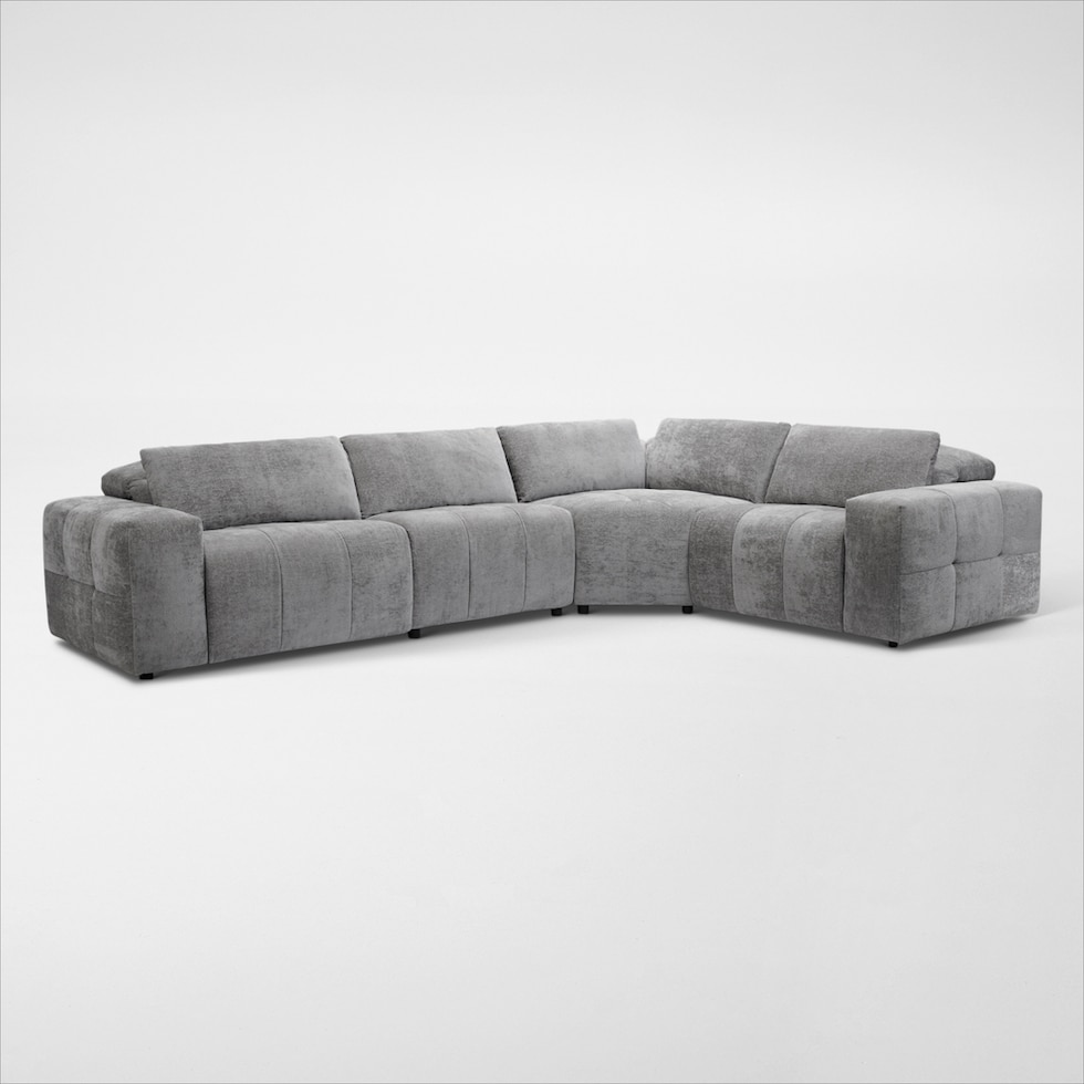 caprice silver sectional   