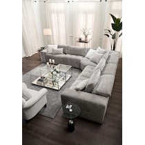 caprice silver sectional   
