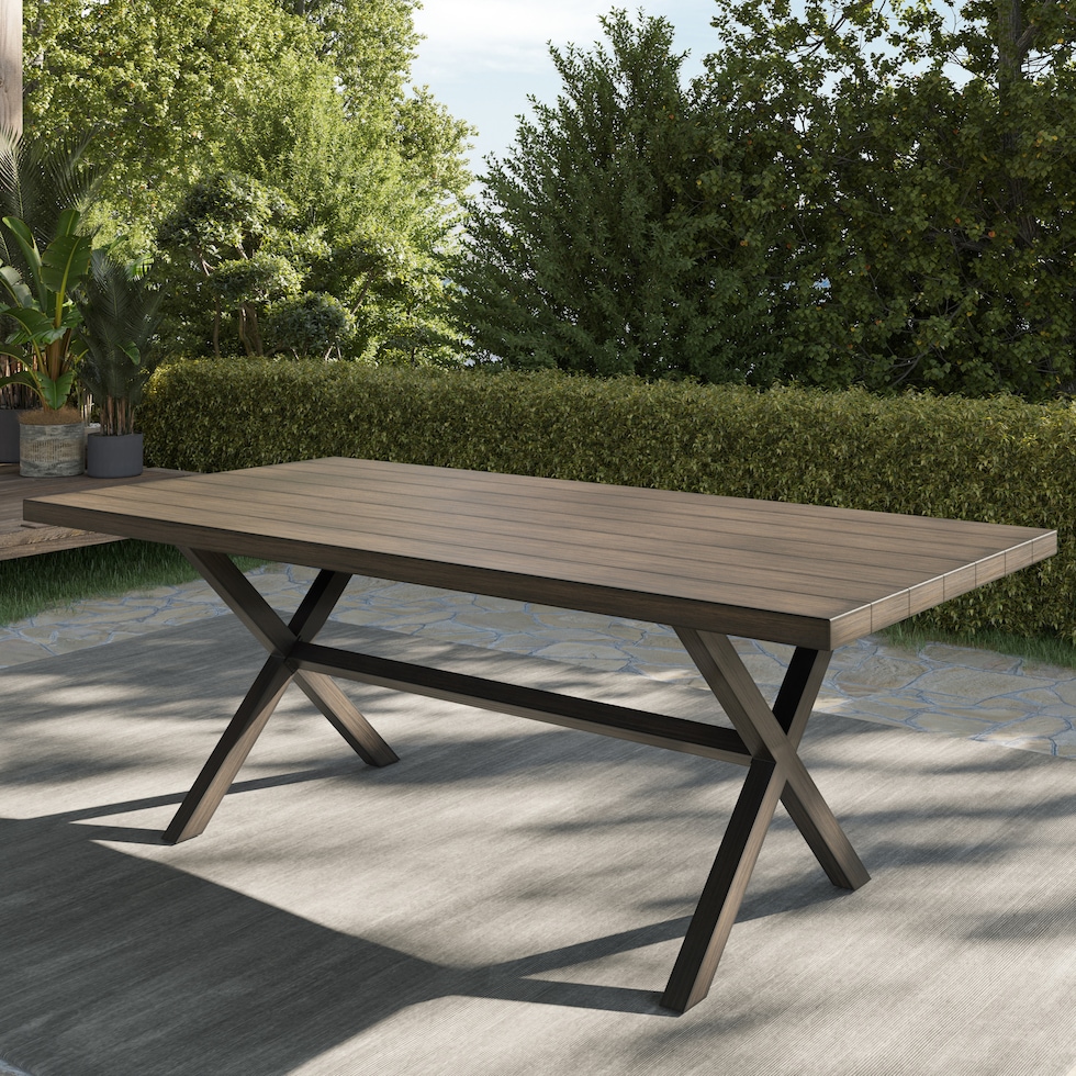 caribbean dark brown outdoor dining table   