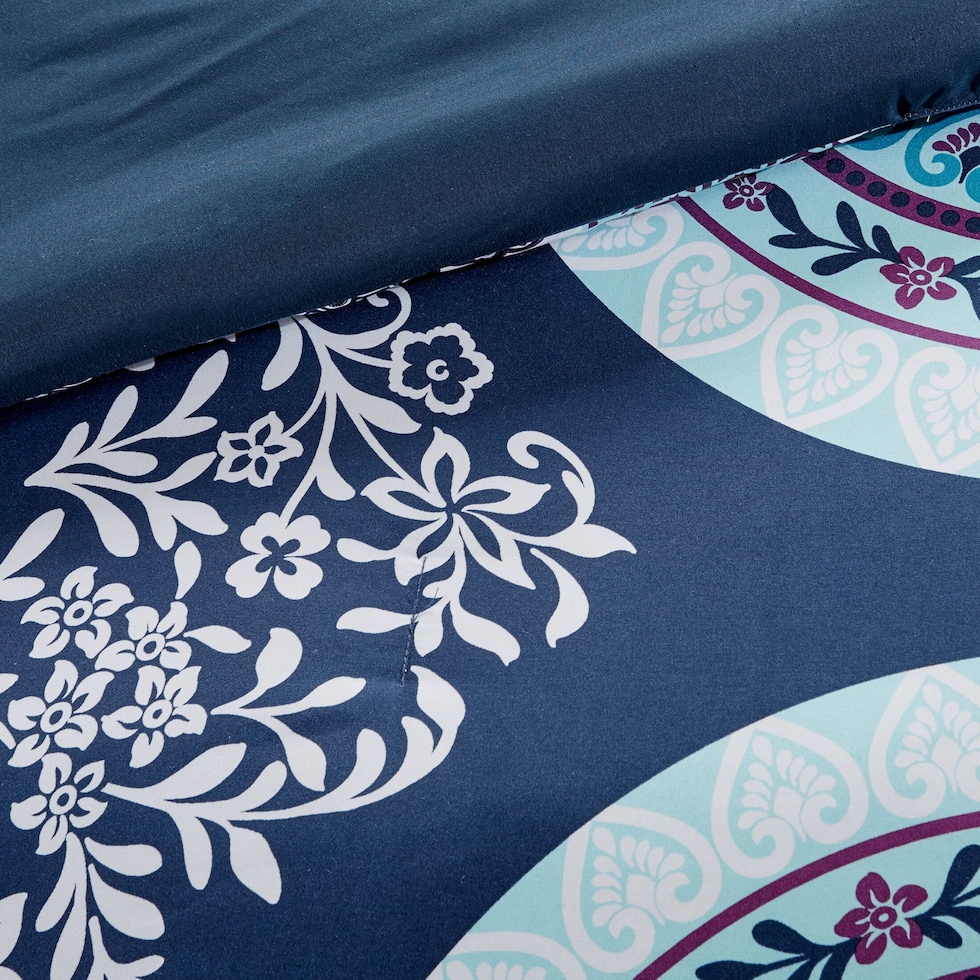 carise blue full queen bedding set   