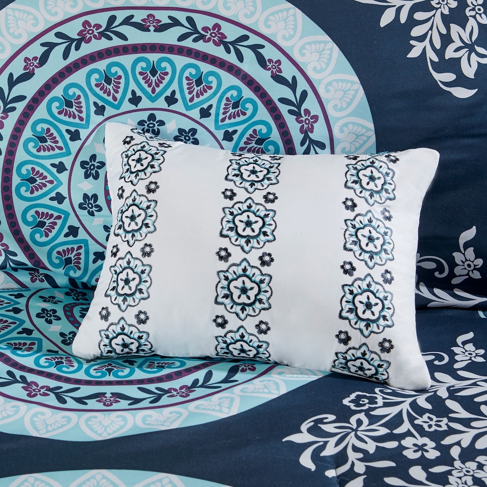 carise blue twin bedding set   