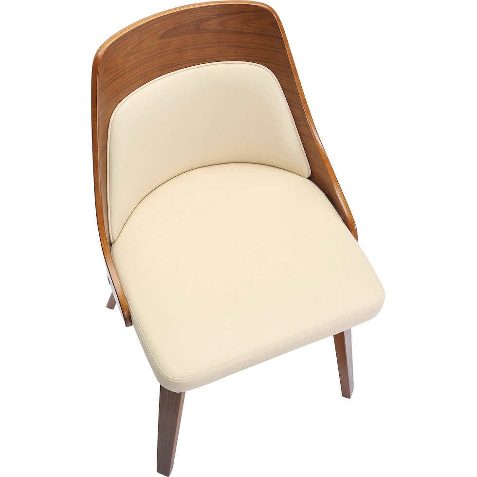 carla cream walnut dining chair   