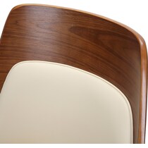carla cream walnut dining chair   