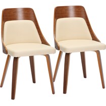 carla cream walnut dining chair   