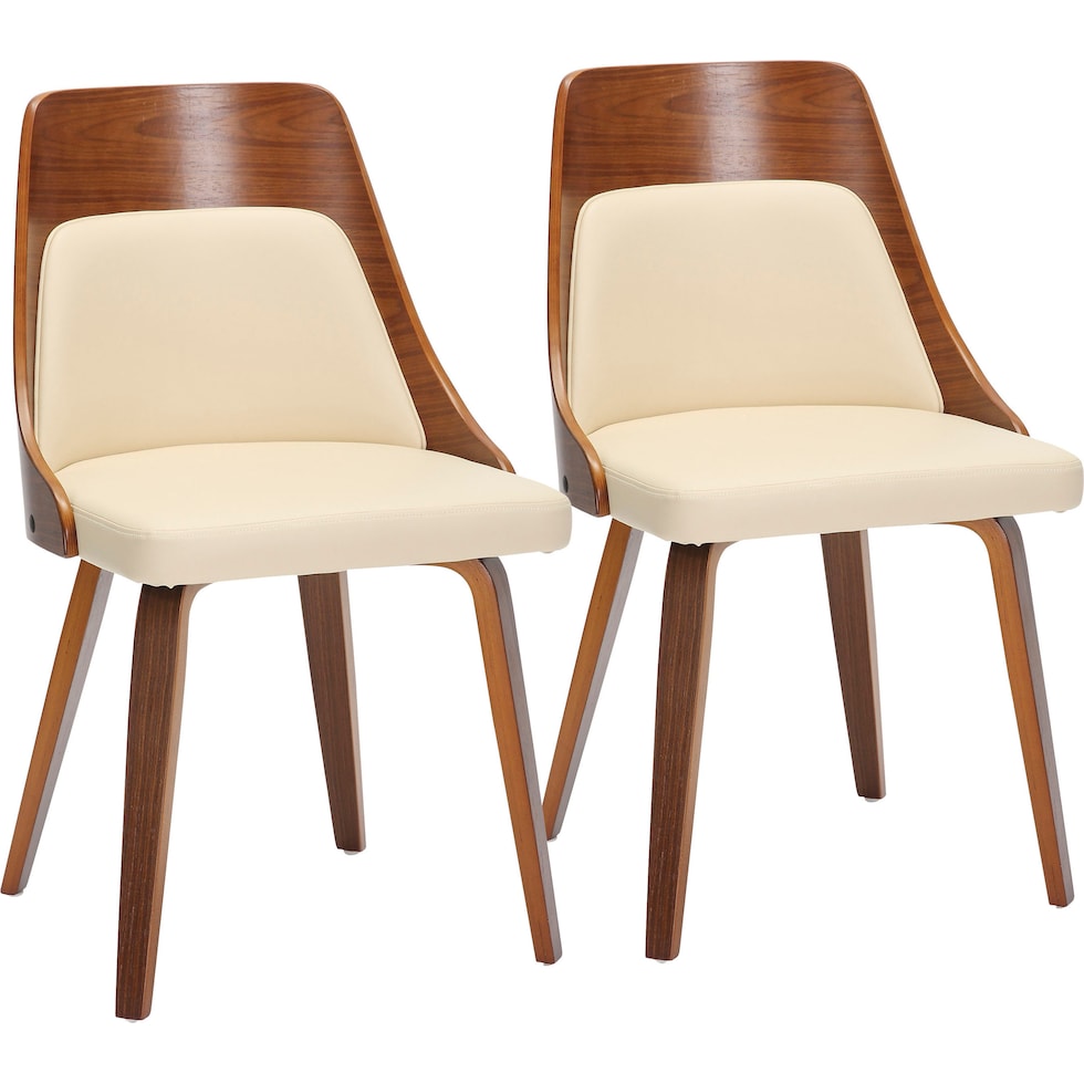 carla cream walnut dining chair   