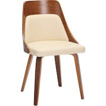 carla cream walnut dining chair   