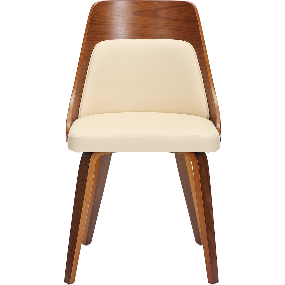 carla cream walnut dining chair   