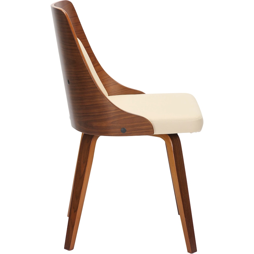 carla cream walnut dining chair   