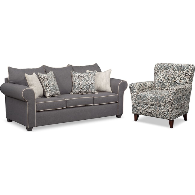 Living Room Furniture - Carla Sofa and Accent Chair Set
