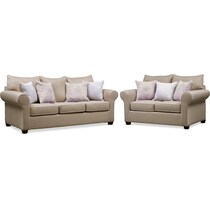 carla light brown  pc sleeper living room   
