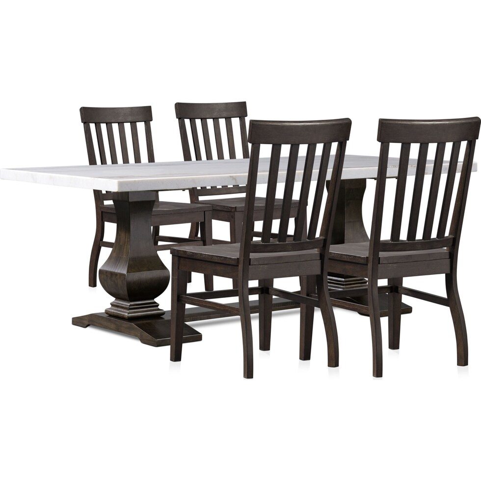 carlisle dark brown  pc dining room   