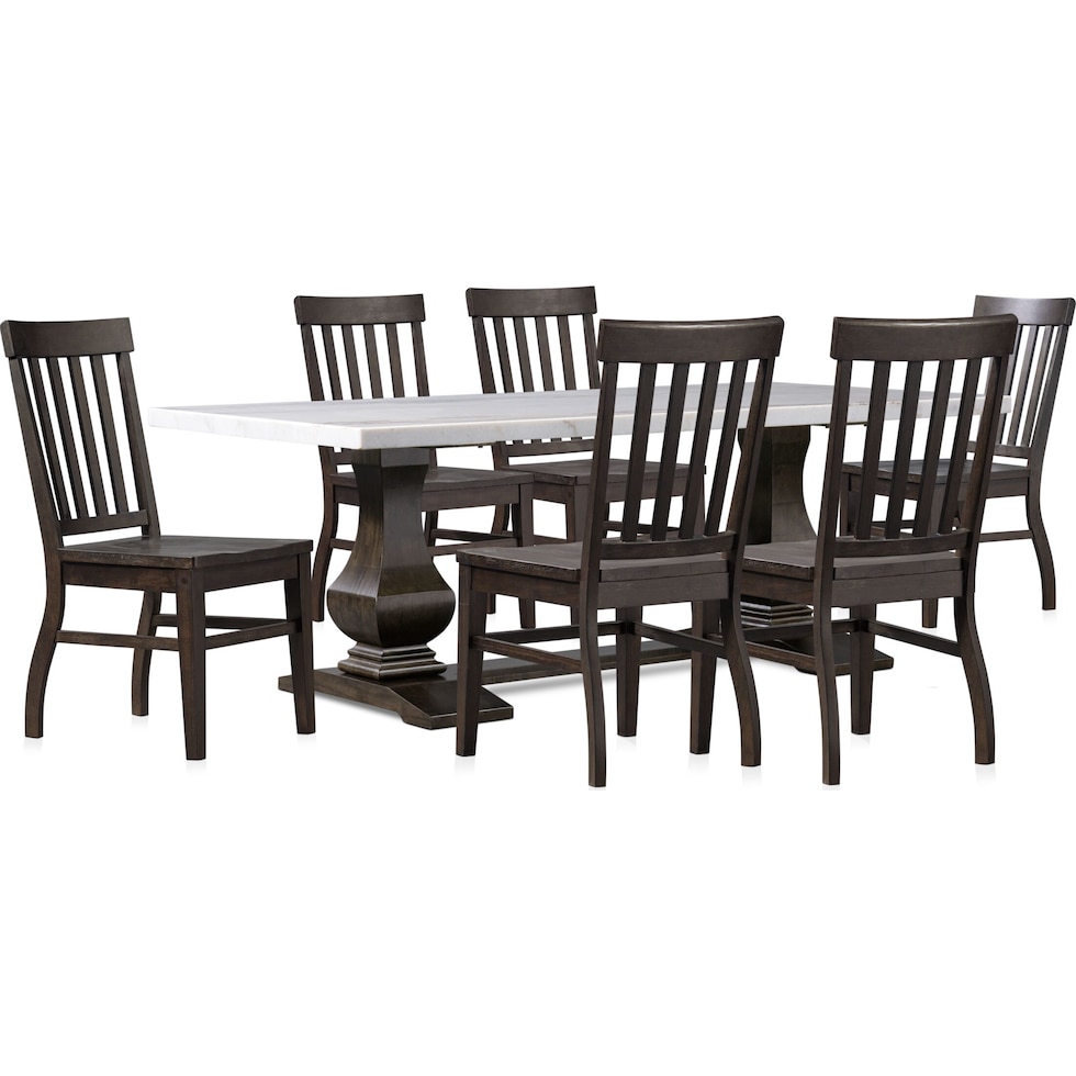 carlisle dark brown  pc dining room   
