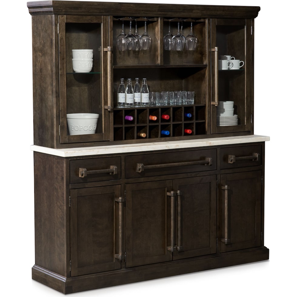 carlisle dark brown buffet and hutch   