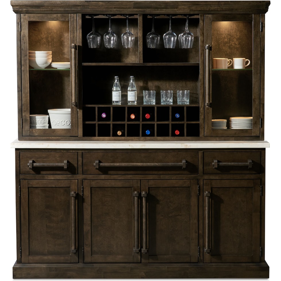 carlisle dark brown buffet and hutch   