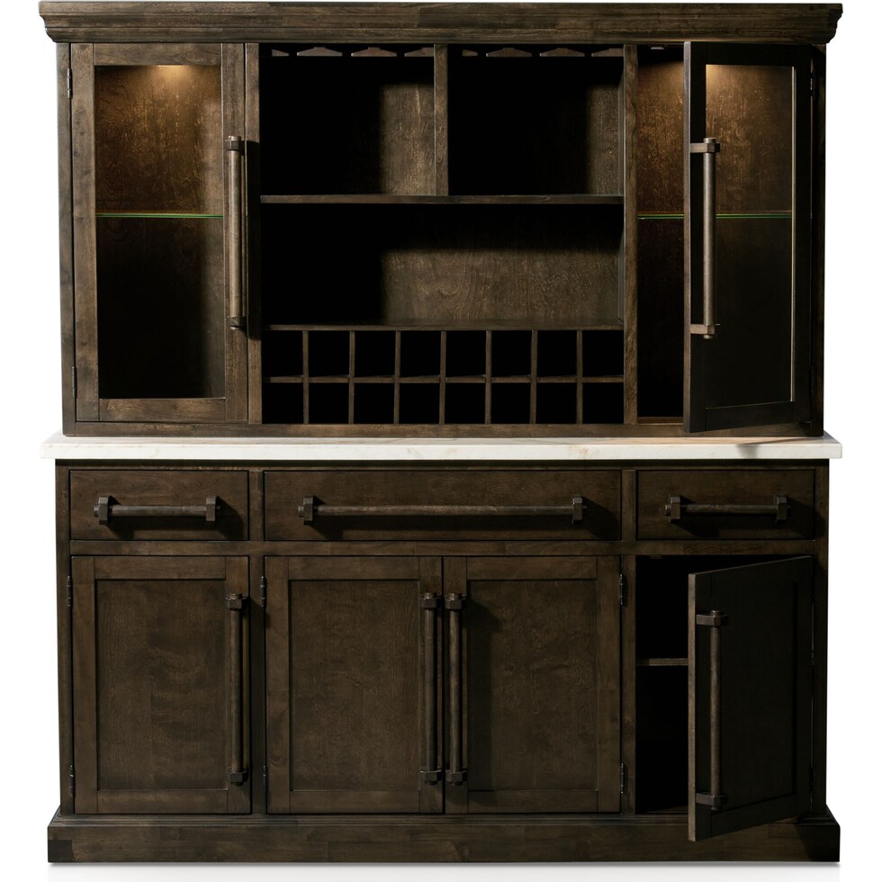 carlisle dark brown buffet and hutch   