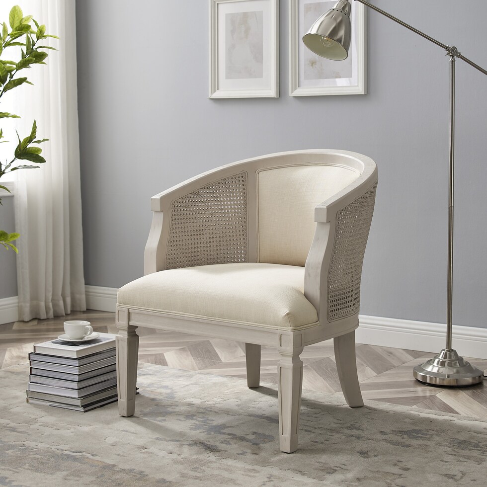 carmello white accent chair   
