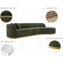 carmine green sofa   