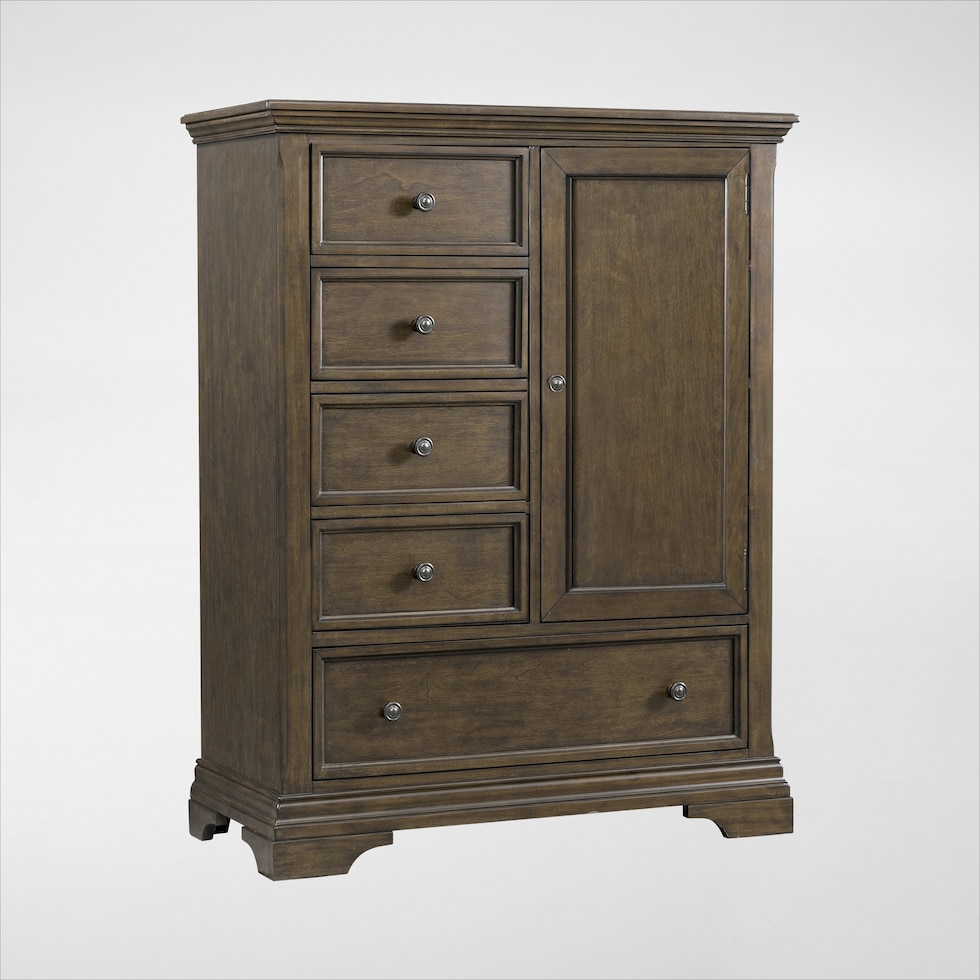 caroline dark brown door chest   