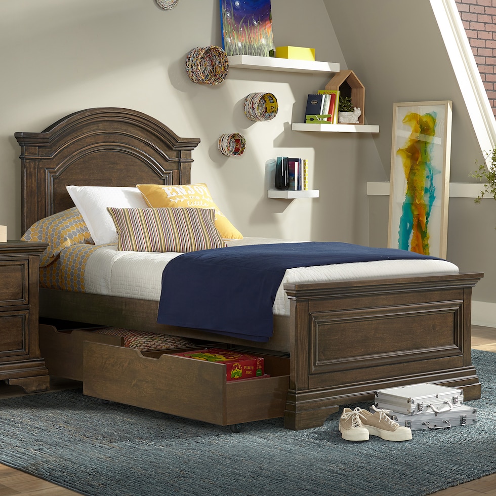 caroline dark brown twin bed   