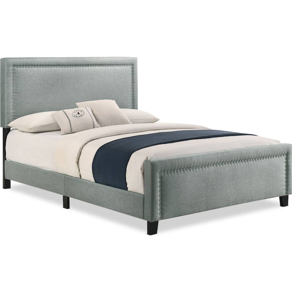 carson gray queen upholstered bed   