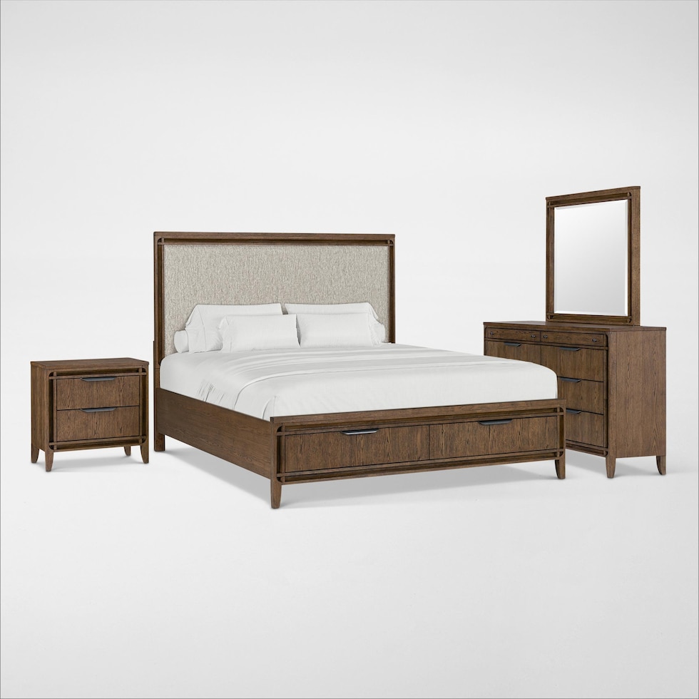 carter bedroom brown  pc queen bedroom   