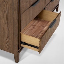 carter bedroom brown dresser and mirror   