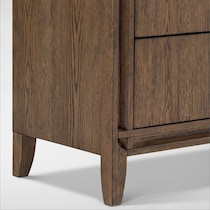 carter bedroom brown dresser and mirror   