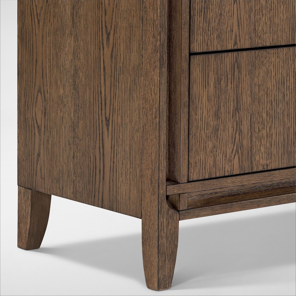 carter bedroom brown dresser and mirror   
