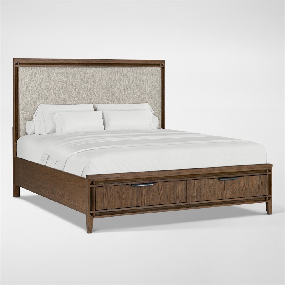carter bedroom brown queen bed   