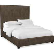 carter dark brown queen upholstered bed   