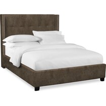 carter dark brown queen upholstered bed   