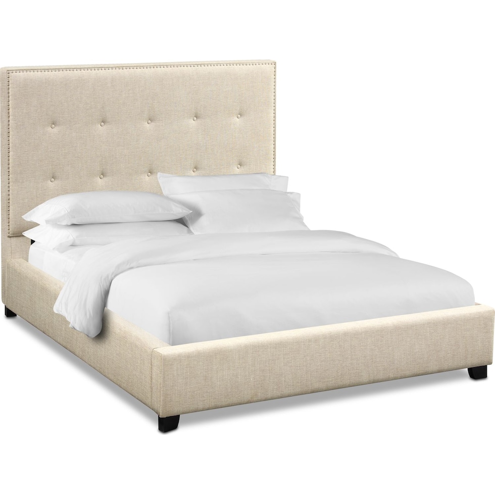 carter light brown king upholstered bed   