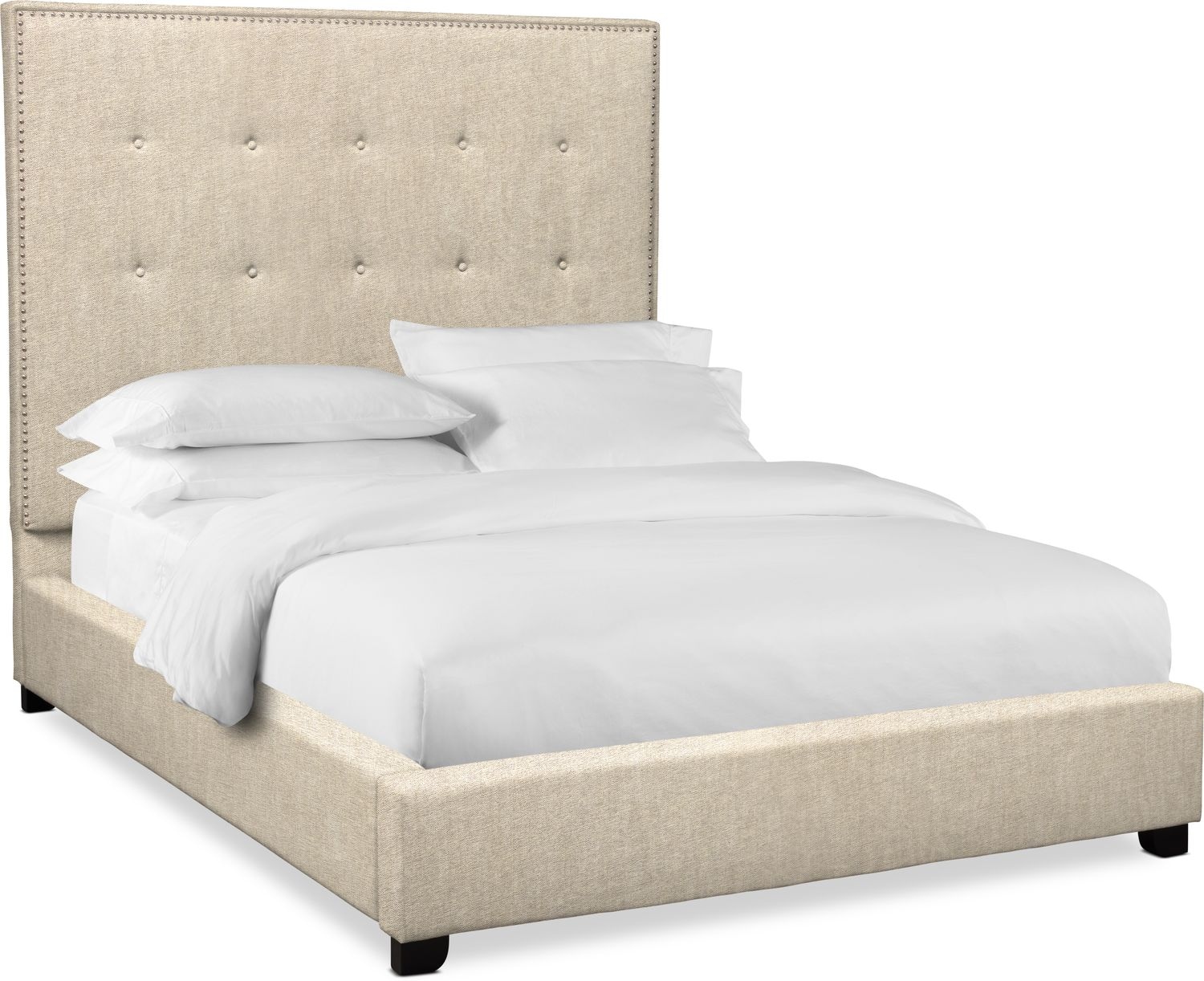 Carter 68" King Upholstered Bed Natural Value City Furniture