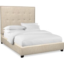 carter light brown king upholstered bed   