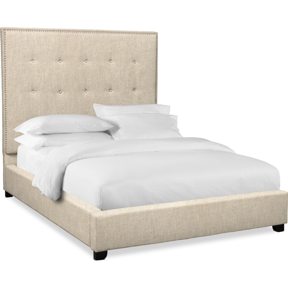 carter light brown king upholstered bed   