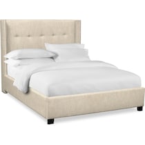 carter light brown queen upholstered bed   