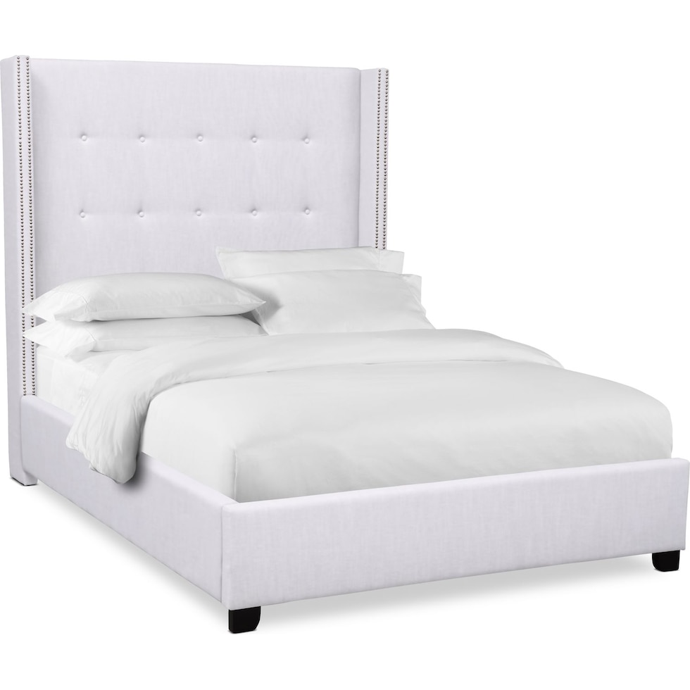 carter white king upholstered bed   