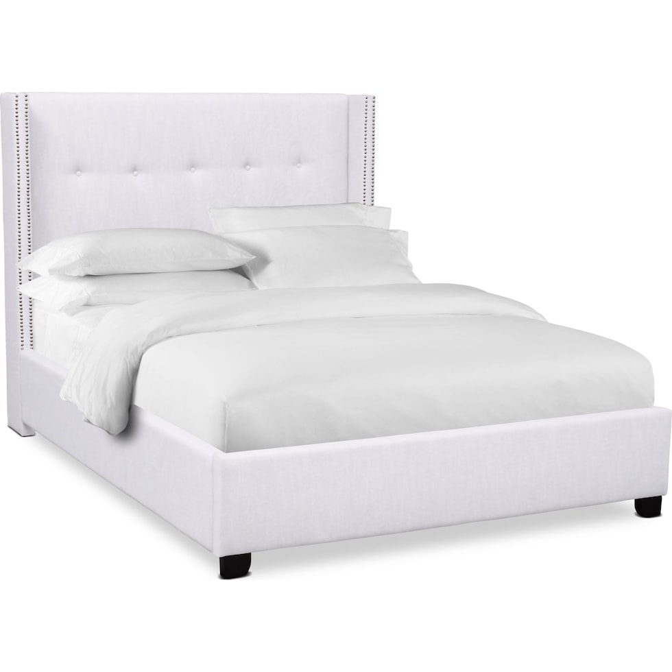 carter white king upholstered bed   