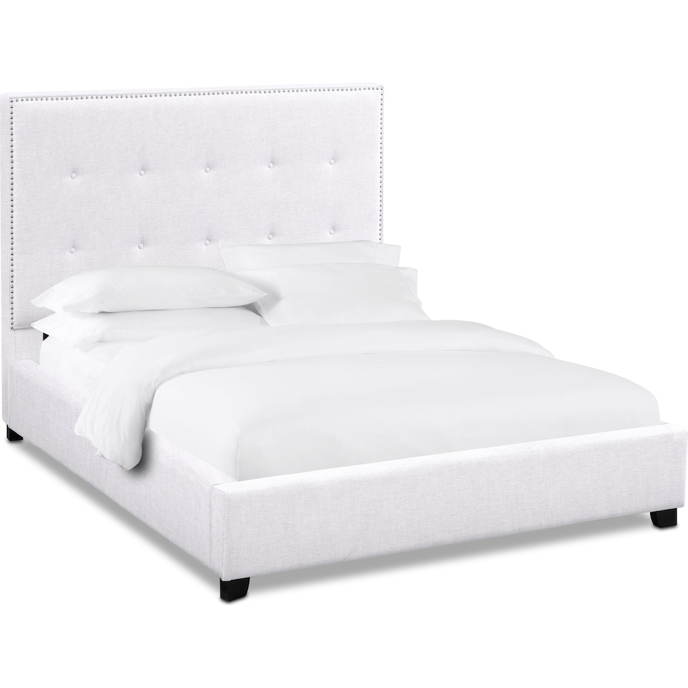 carter white queen upholstered bed   