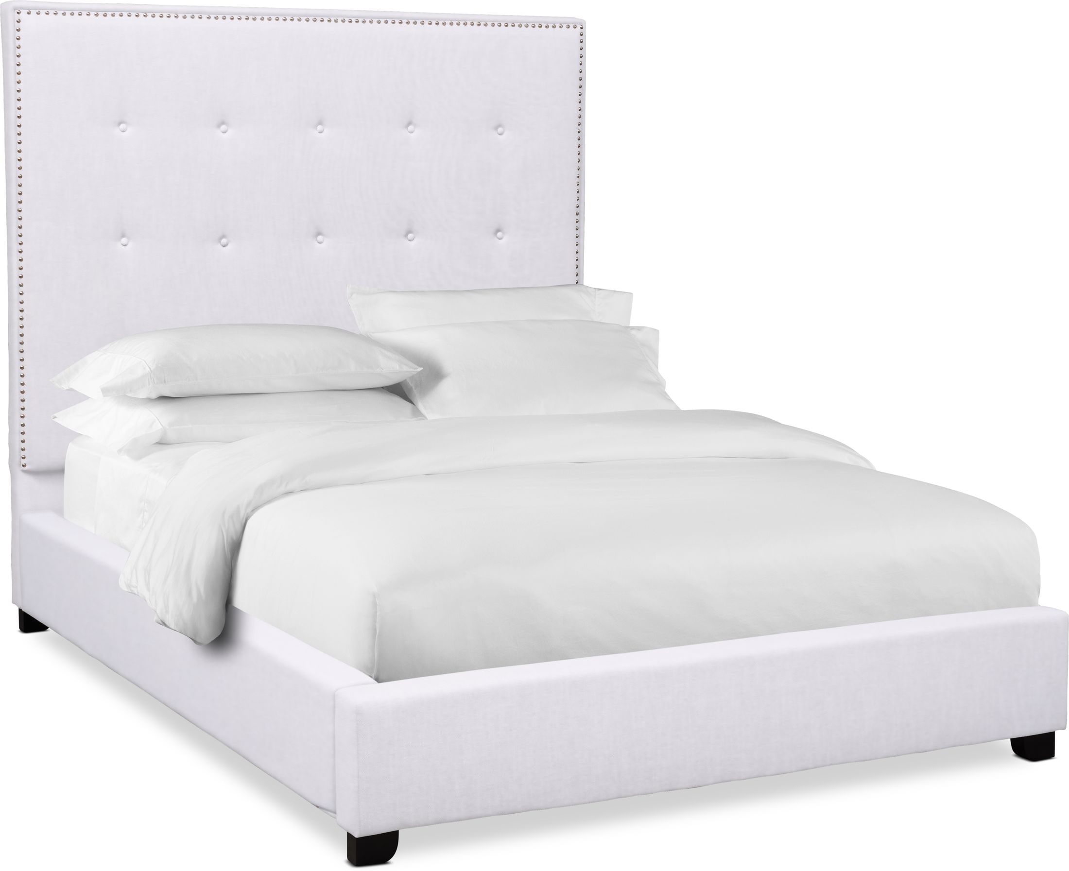 Carter 68" Queen Upholstered Bed Pure Linen Value City Furniture