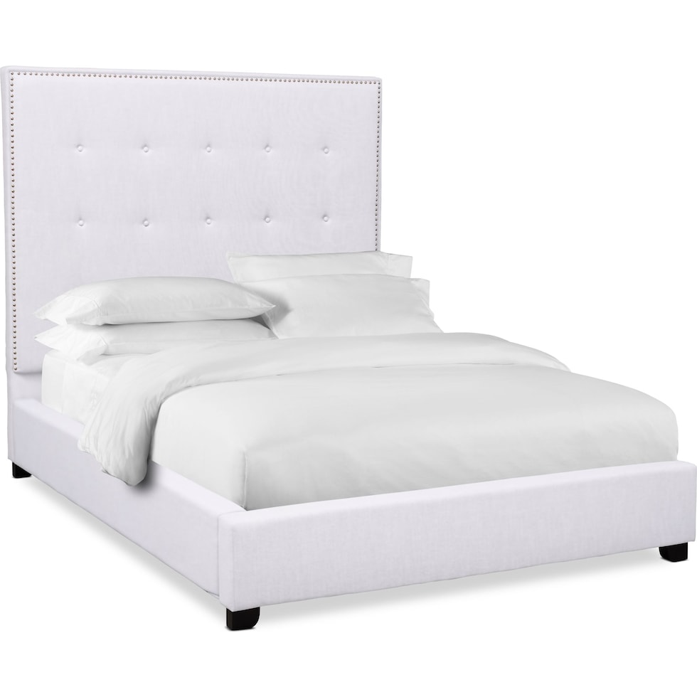 carter white queen upholstered bed   
