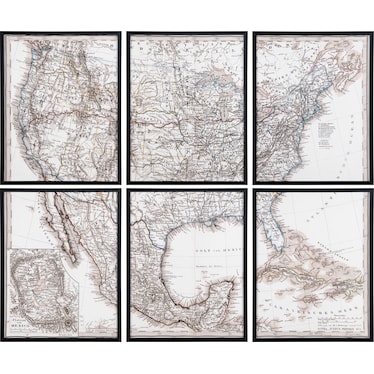 Cartograph 6-Piece 30'' x 24'' Wall Art Set