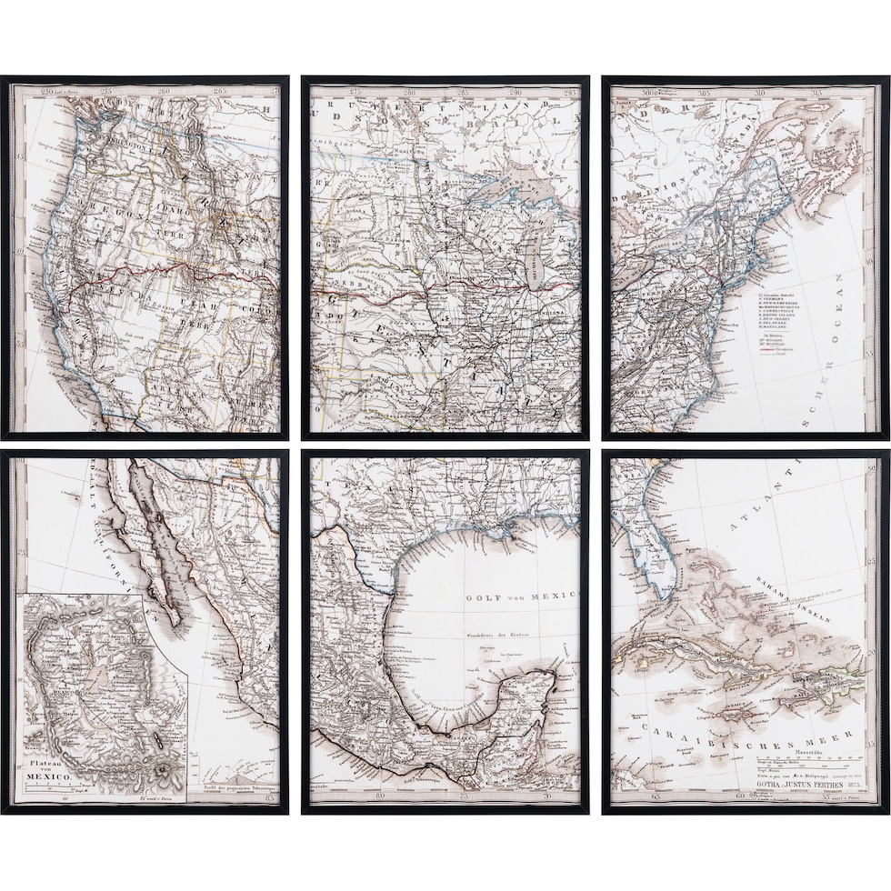 cartograph multicolor wall art   