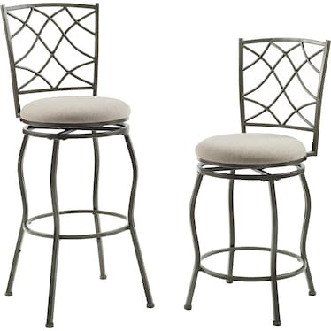 CASEY PEWTER ADJUSTABLE STOOL SET OF 3