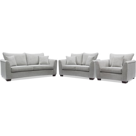 Casey Sofa, Loveseat and Chair Set