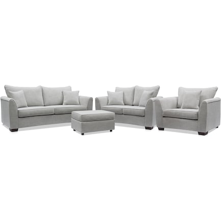Casey Sofa, Loveseat, Chair and Ottoman Set