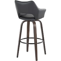 casio black vegan leather dark walnut bar stool   