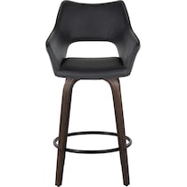 casio black vegan leather dark walnut counter height stool   