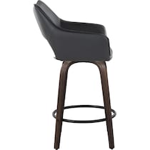 casio black vegan leather dark walnut counter height stool   